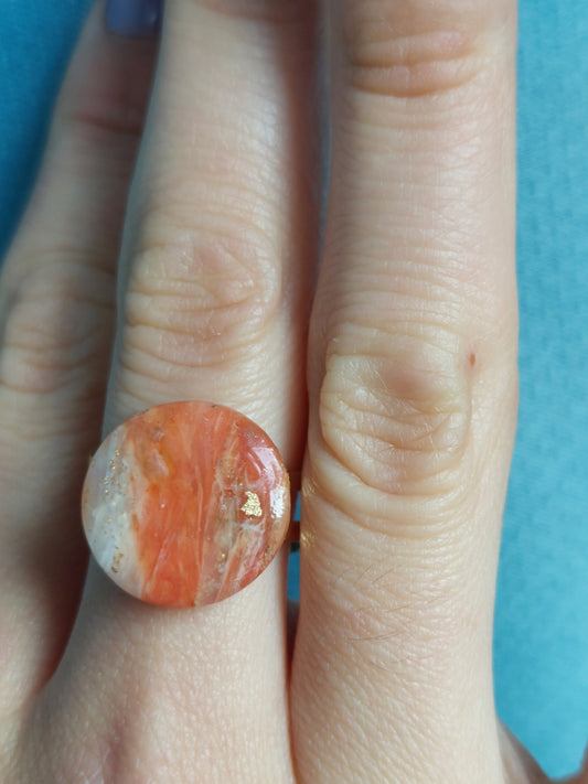 Orange marble effect statement ring | Dúil Jewellery - Dúil