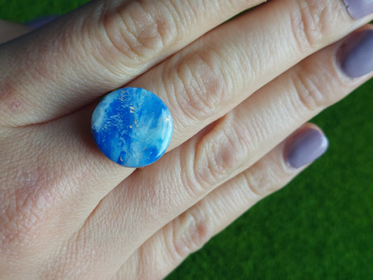 Dúil Blue marble effect statement ring | Dúil Jewellery |Dúil - Dúil