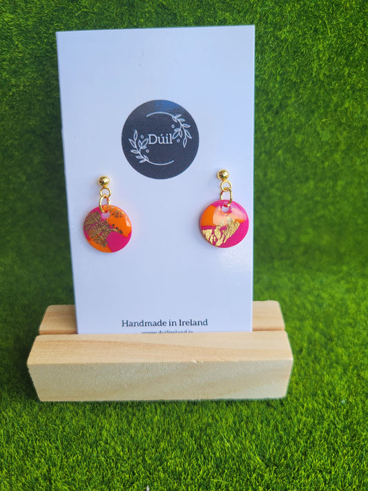 Dúil Pink & Orange Dainty Dangle Earring - Dúil