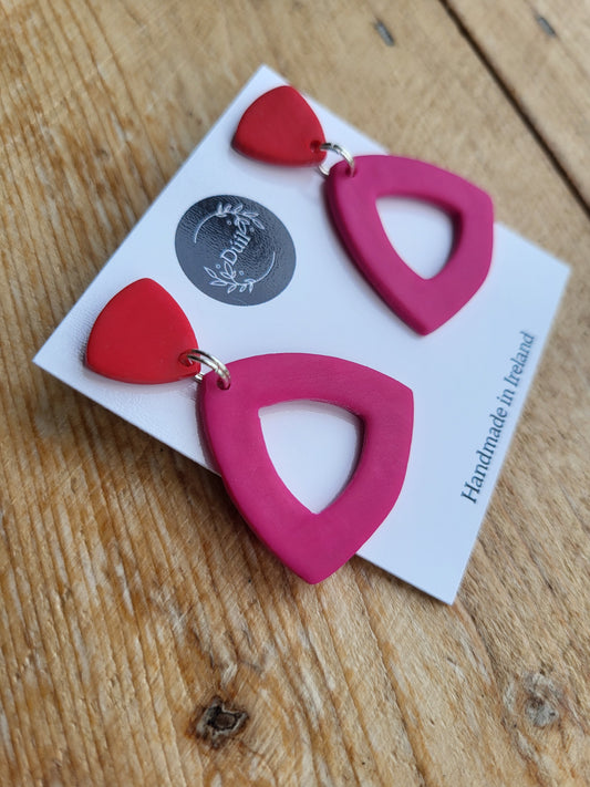 Dúil Orla Pink & Red Dangles - Dúil