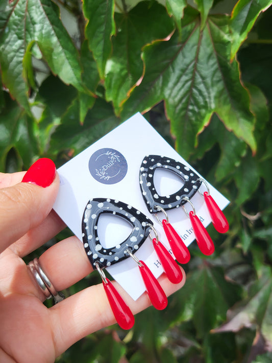 Red Polka Dot party earrings