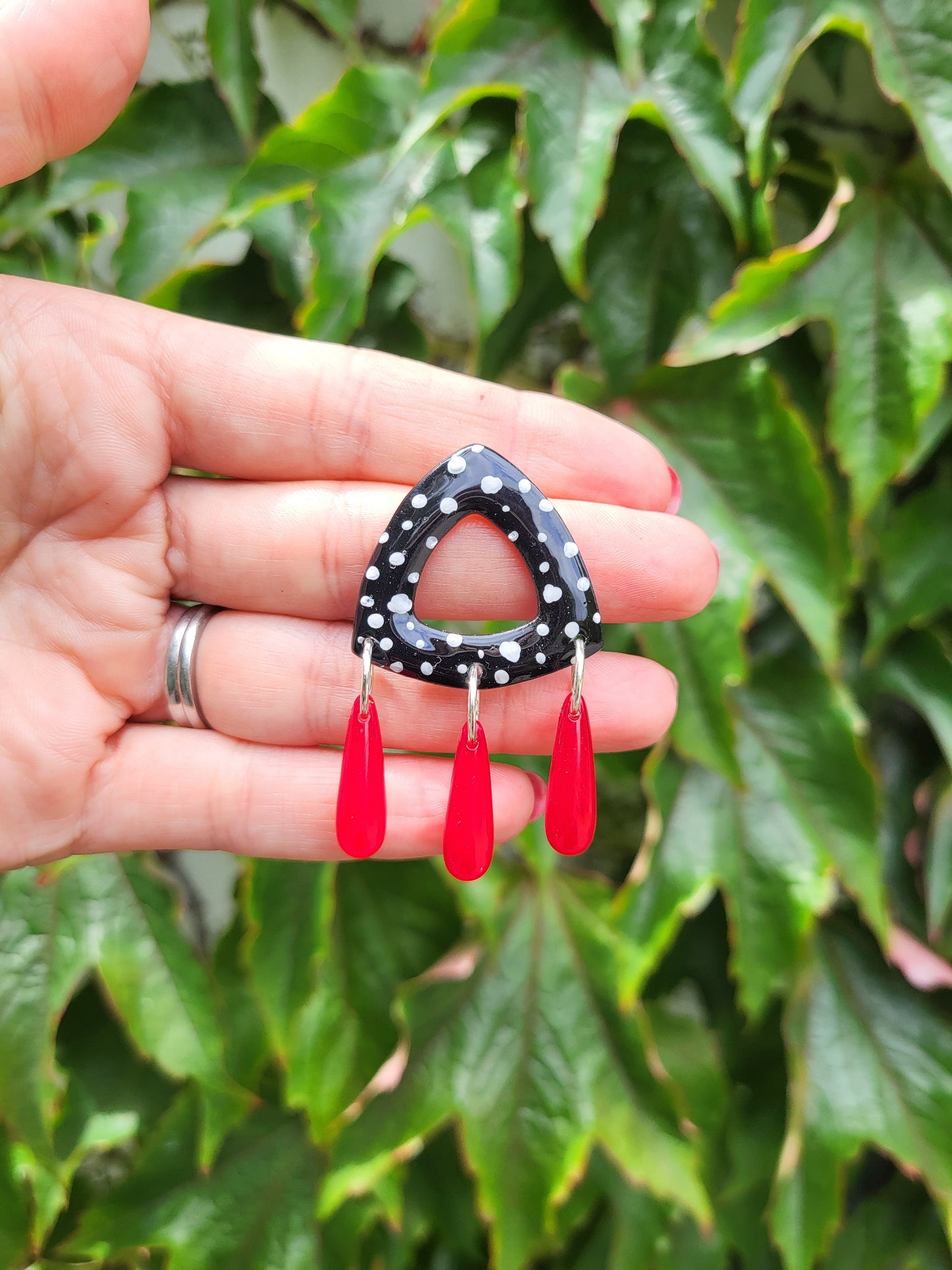 Red Polka Dot party earrings