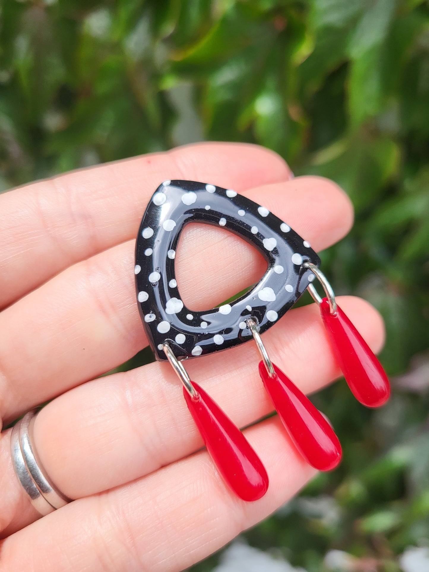 Red Polka Dot party earrings