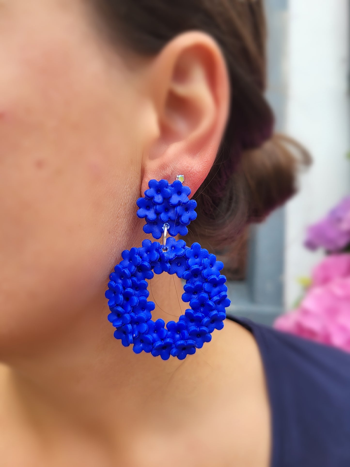 Blue Petal Pop Earrings