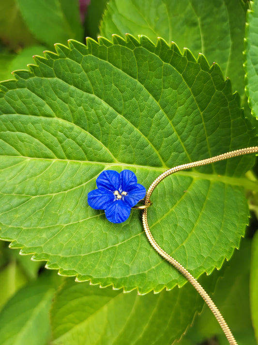 Blue flower necklace