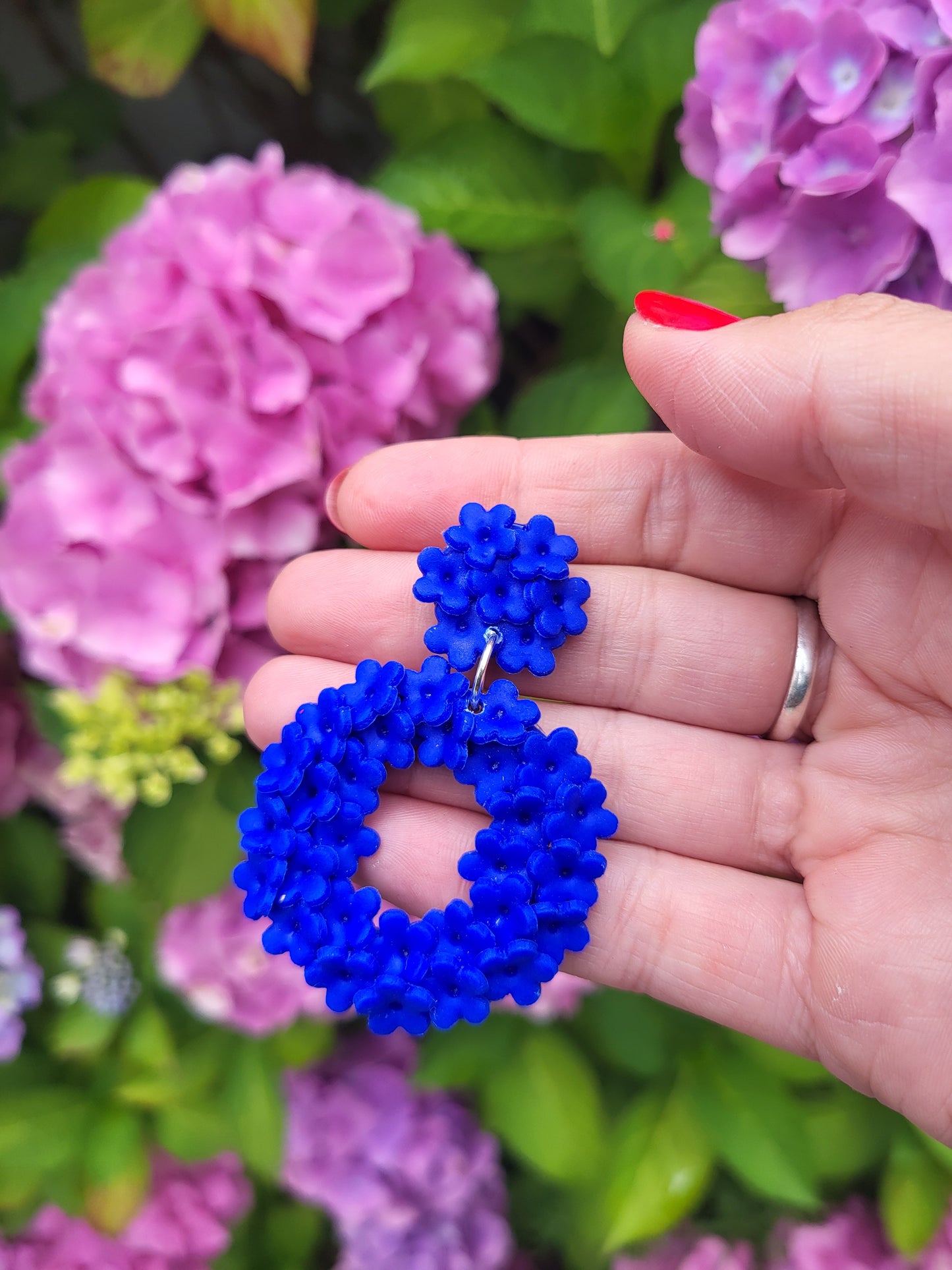 Blue Petal Pop Earrings