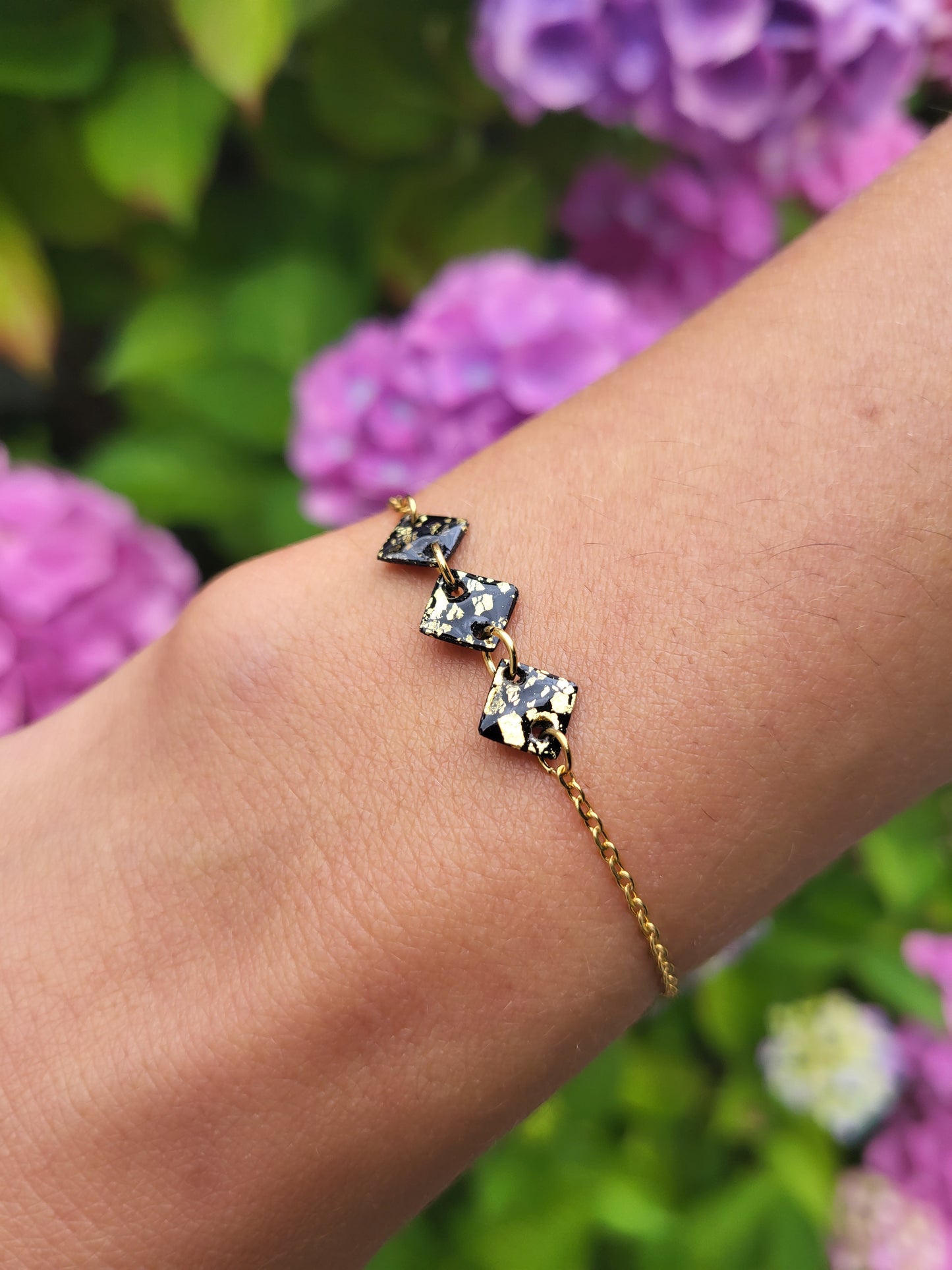 Blue mini square bracelet