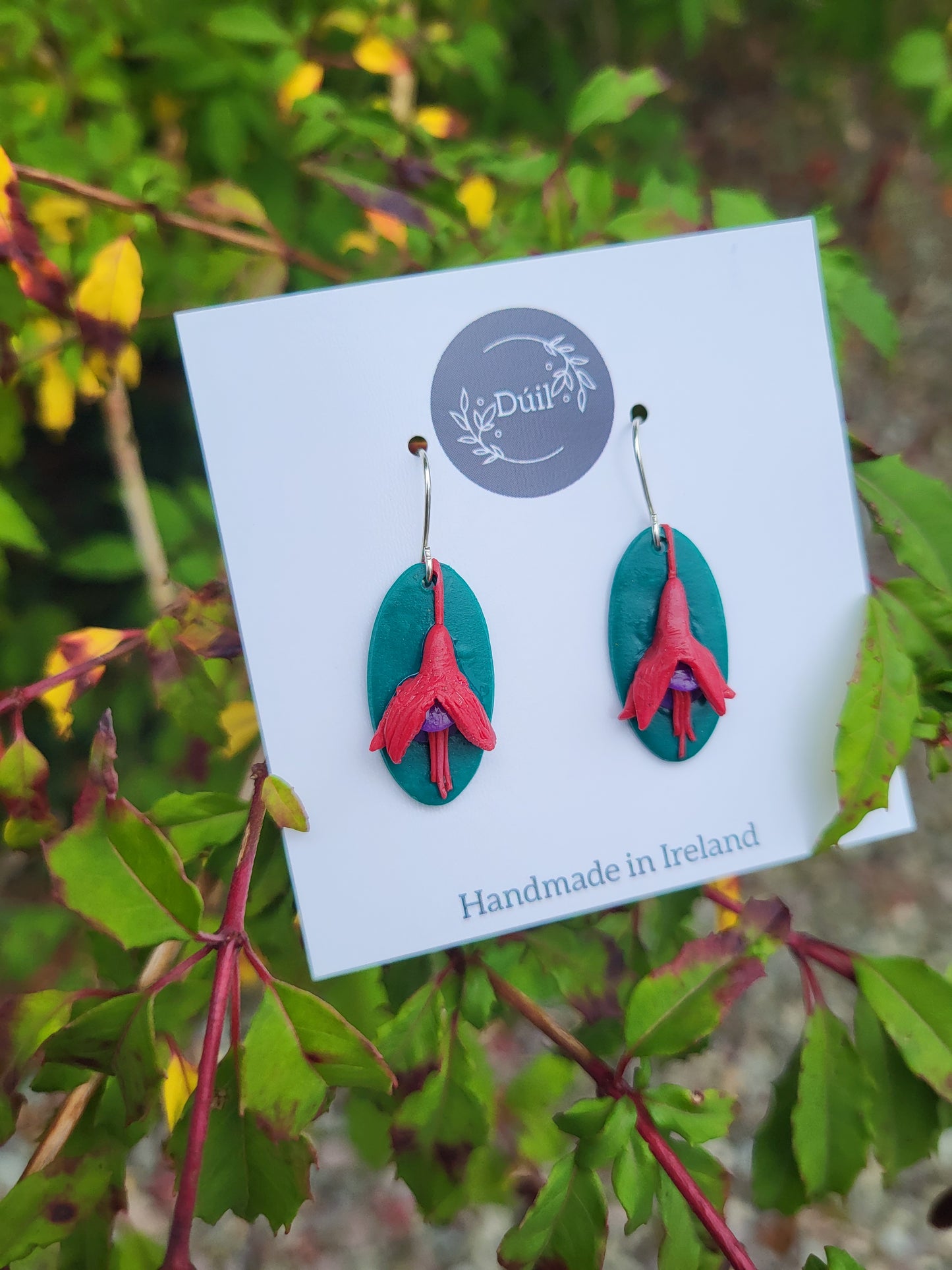 Fuchsia Oval Earrings