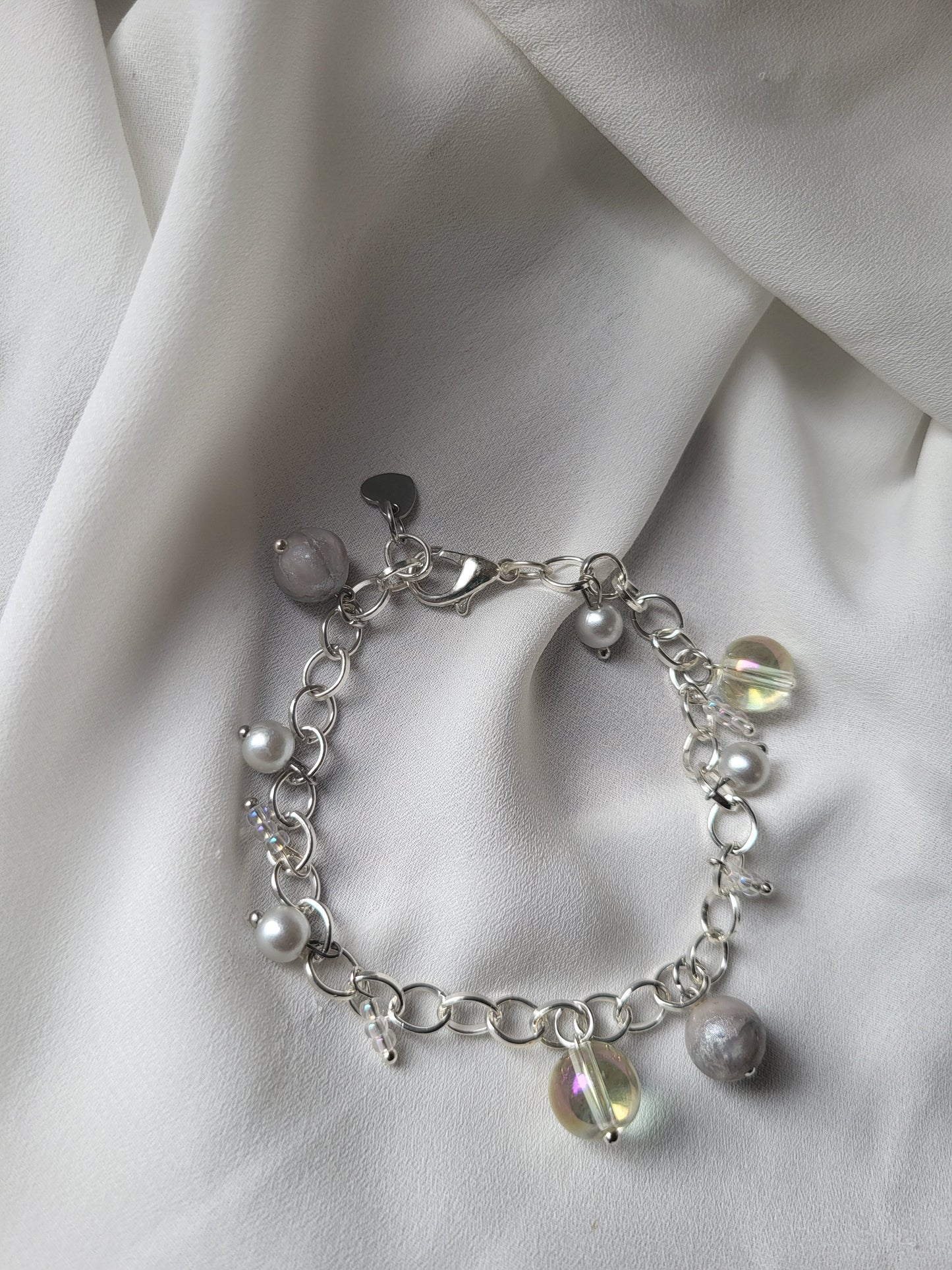 Chunky silver charm bracelet