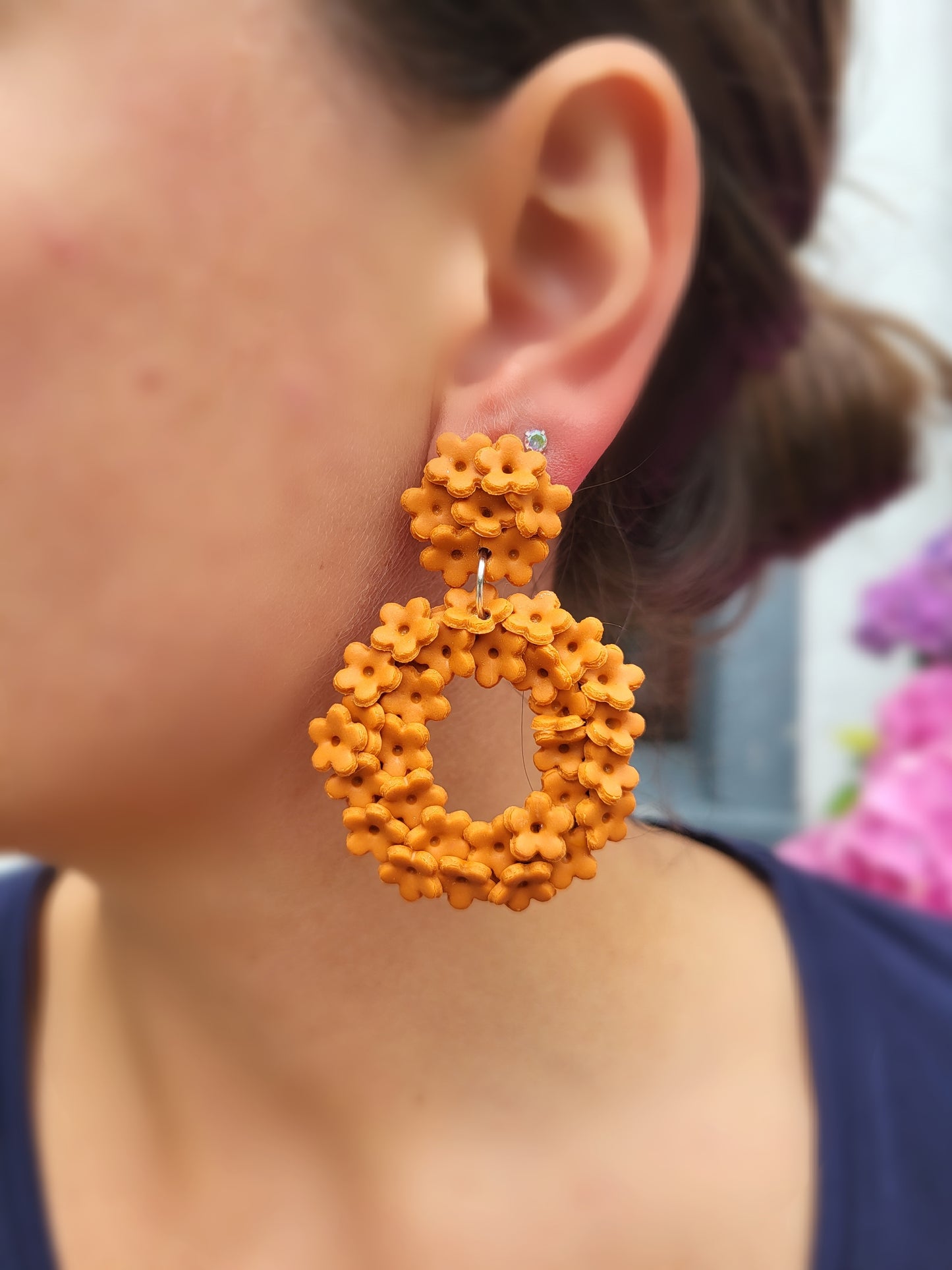 Orange Petal Pop Earrings