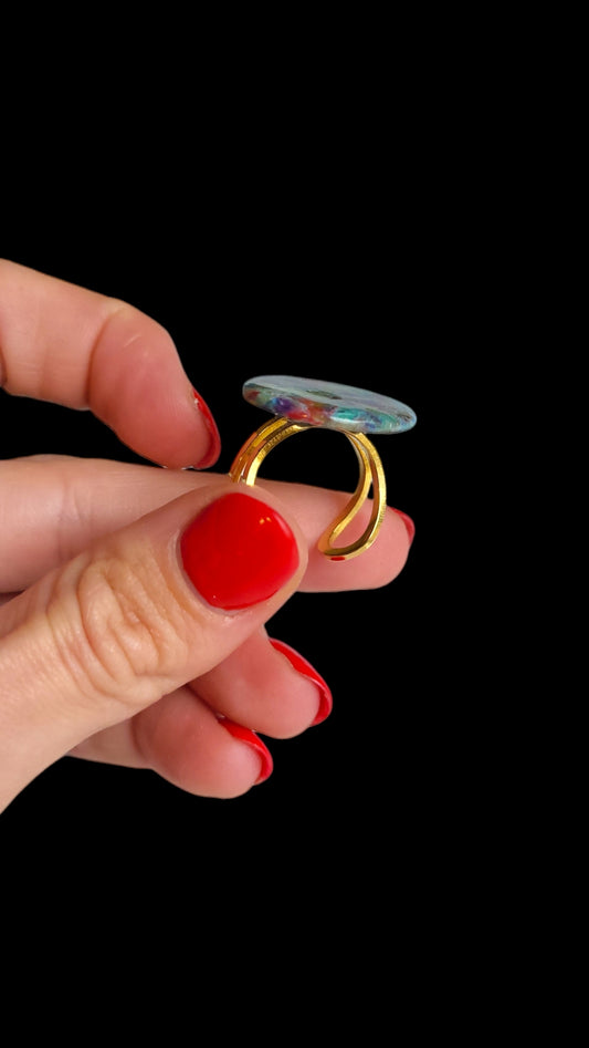 1 Colour burst adjustable statement ring | Dúil Jewellery - Dúil