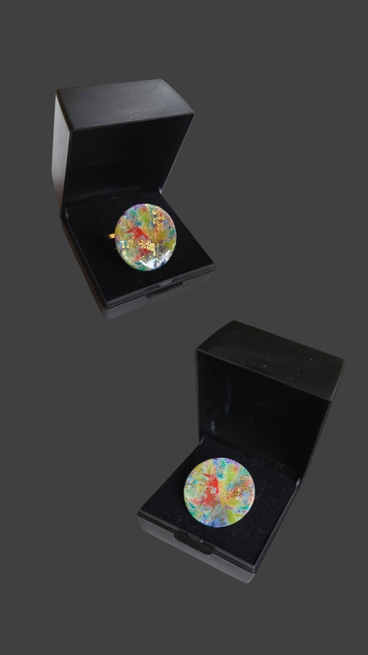 2 Colour burst adjustable statement ring | Dúil Jewellery - Dúil