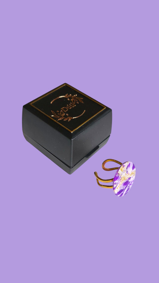 Purple adjustable statement ring | Dúil Jewellery - Dúil