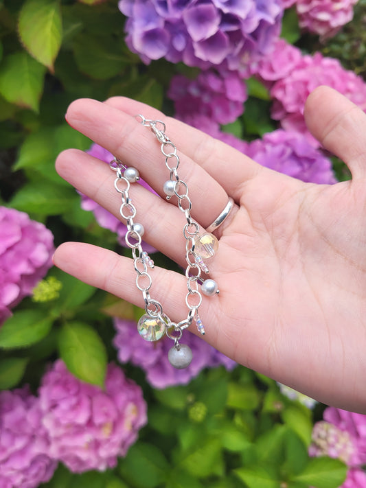 Chunky silver charm bracelet