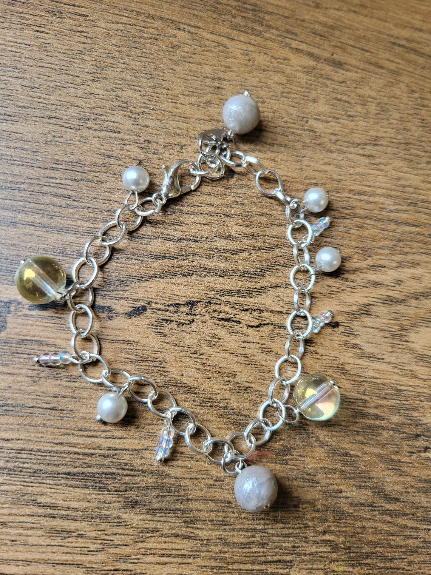 Chunky silver charm bracelet