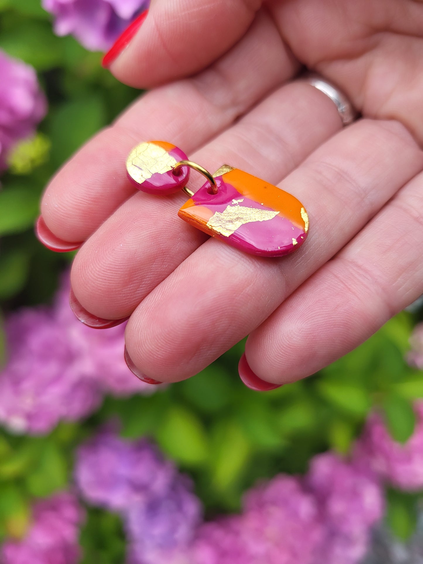 Pink & Orange Arc & Ora Earrings
