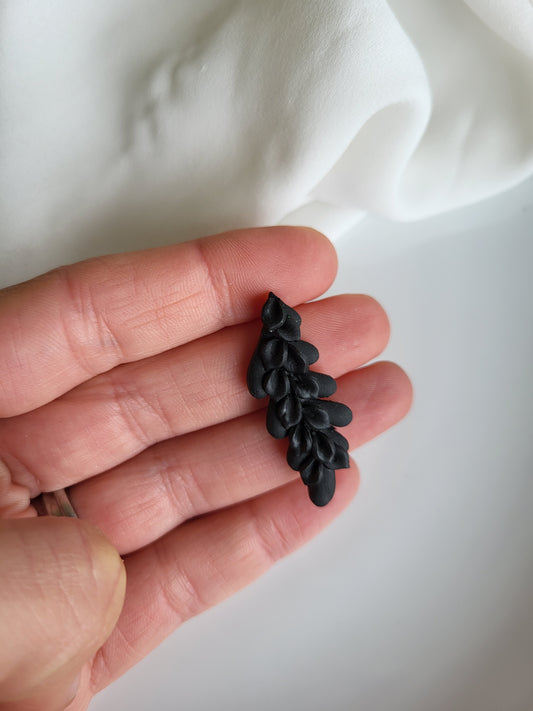 Dúil - Black fleur statement stud earrings - Dúil