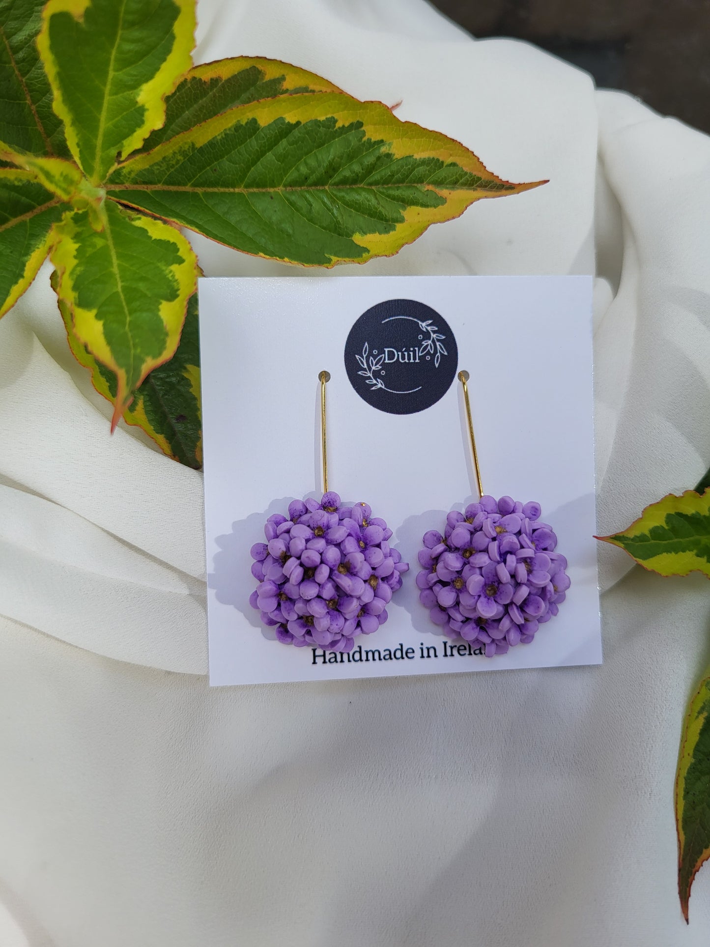 Lilac Floral Dangle Drop Earrings