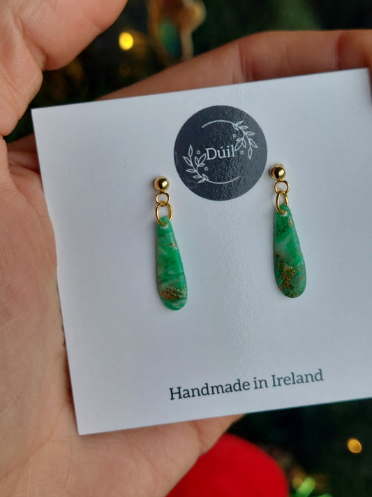 Dúil Green mini drop dangles - Dúil