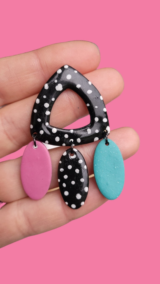 Polka dot party earrings - Dúil