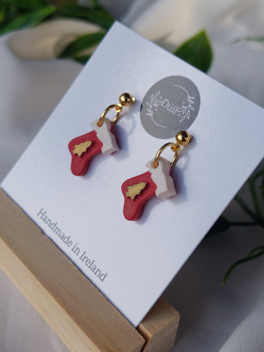 Dúil Dangling Christmas Stocking earrings - Dúil