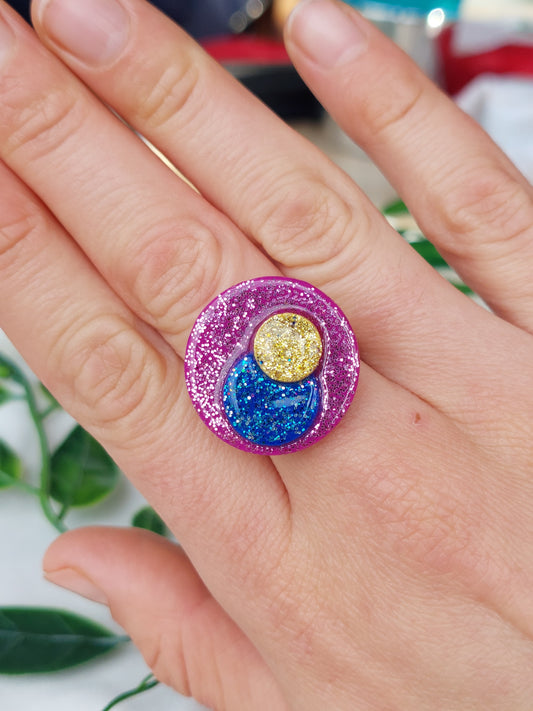 Dúil Shimmer Statement ring | Adjustable stainless steel Ring - Dúil