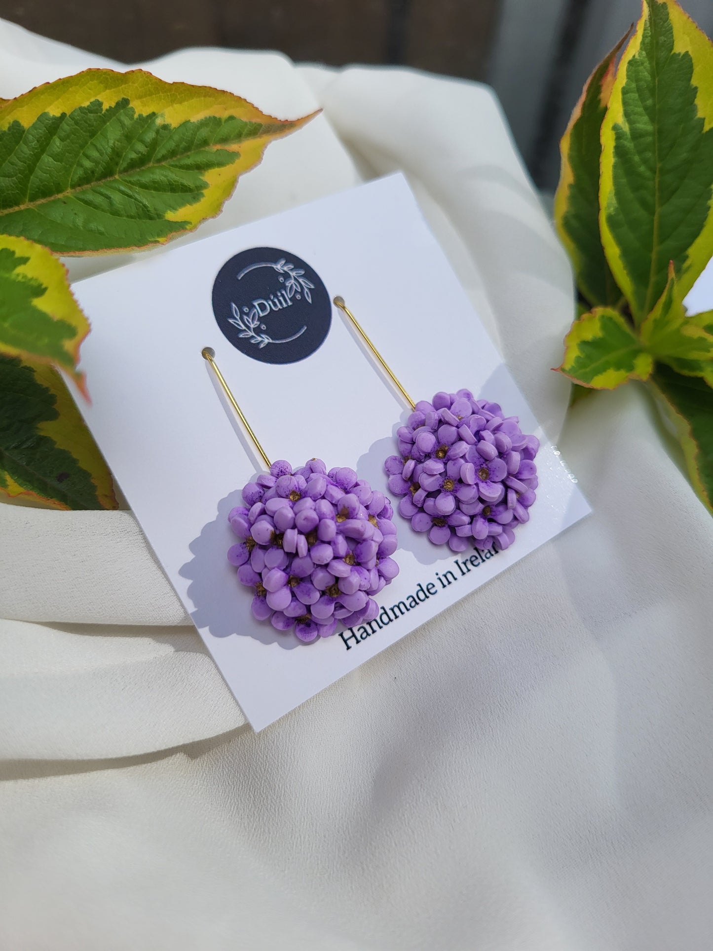 Lilac Floral Dangle Drop Earrings