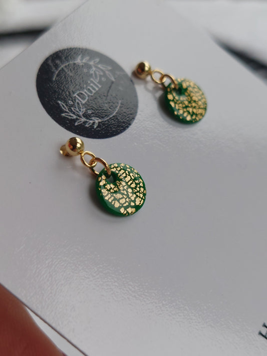 Dúil Gold & Green mini dangles - Dúil