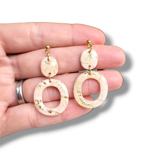 Dúil Golden Days Blush & Gold Flake Dangle Earrings