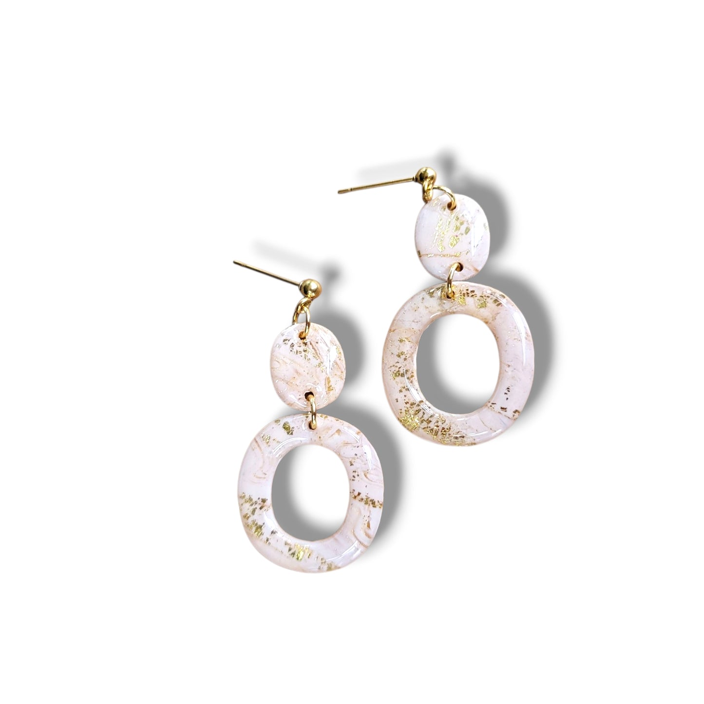 Dúil Golden Days Blush & Gold Flake Dangle Earrings