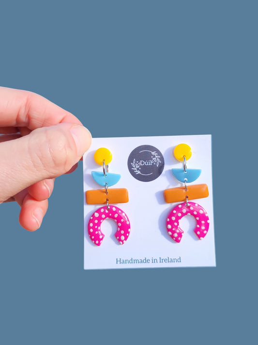 Aifric Pink Dangle Earrings - Dúil