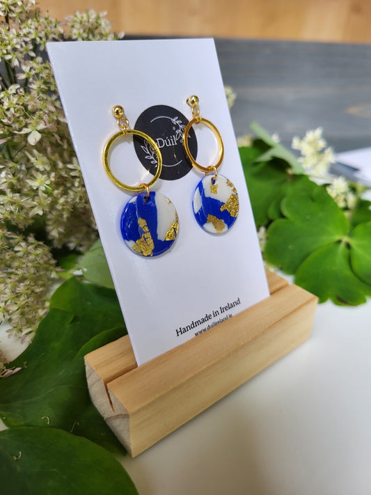 Nicole Blue & white dangling earrings - Dúil