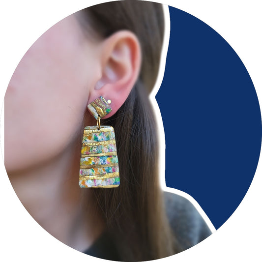 Vibrant Mosaic Statement Earrings