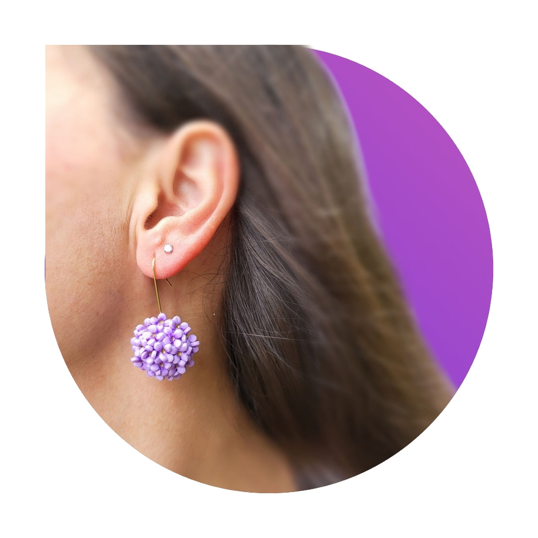 Lilac Floral Dangle Drop Earrings