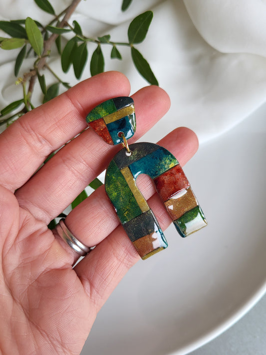 Dúil "Building with Colour" arch dangling earrings - Dúil