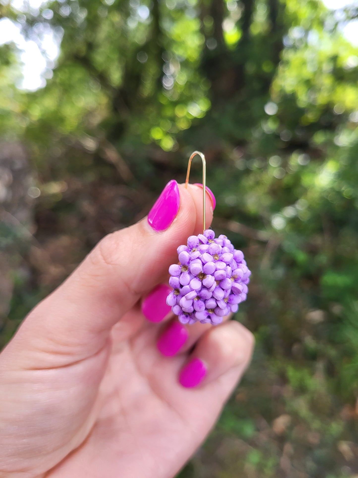 Lilac Floral Dangle Drop Earrings