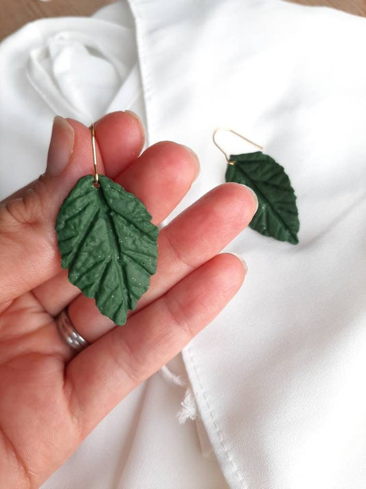 Dúil Dangling leaf earrings || Irish made polymer clay earrings || Dúil - Dúil