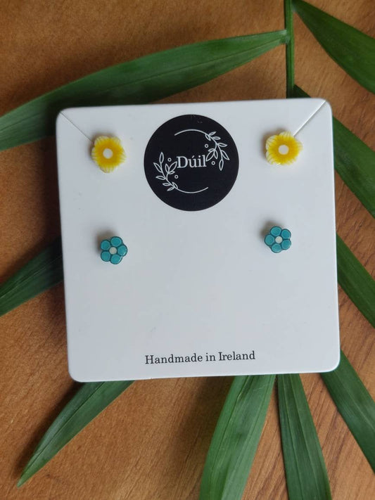Dúil Dainty flower stud pack earrings | Stud earrings| polymer clay earrings | small stud earrings | Irish earrings | Irish jewellery | Dúil - Dúil