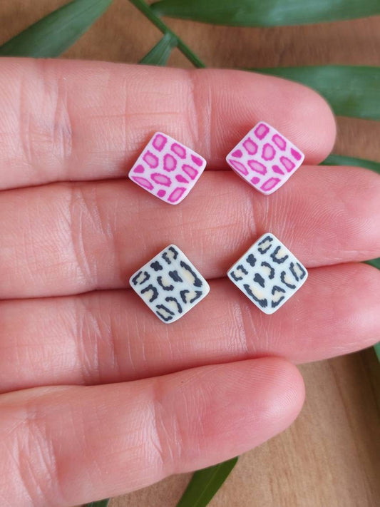 Leopard print stud pack | Stud earrings| animal print |polymer clay earrings | small stud earrings | Irish earrings | Irish jewellery | Dúil - Dúil