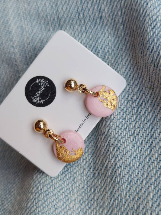 Dúil Pastel pink dainty dangling earrings | polymer clay earrings | small earrings | Earrings for girls |Irish gifts forher | Dúil - Dúil