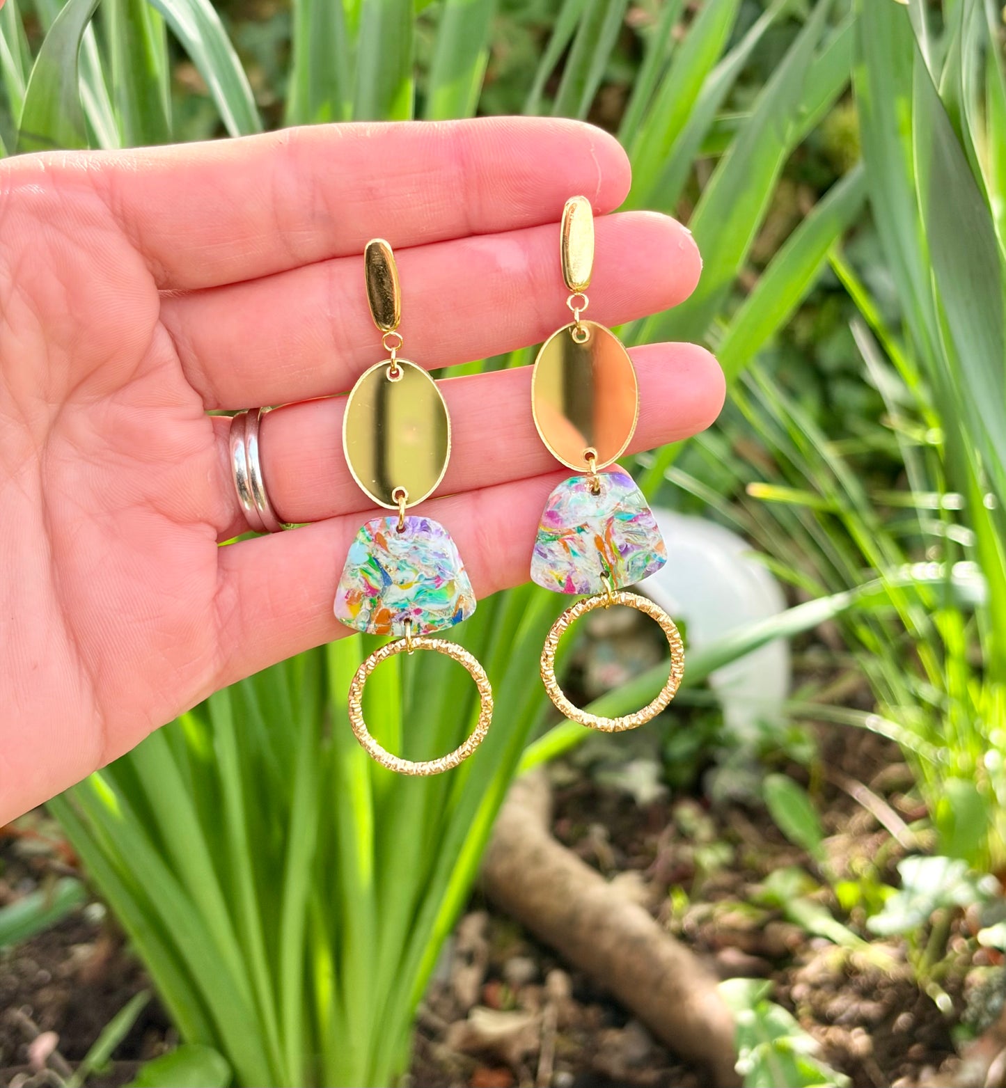 Kaleidoscope Geometric Dangle Earrings