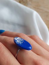 Load image into Gallery viewer, Dúil Bright blue &amp; silver adjustable ring - Dúil

