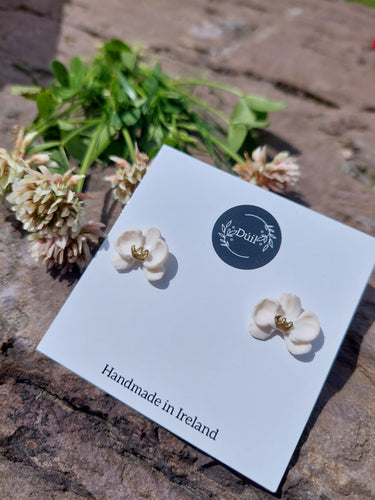 Mini orchid stud earrings | polymer clay earrings | orchid earrings | Irish made earrings | Dúil | Irish jewellery | flower earrings - Dúil