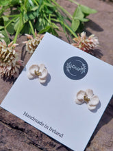 Load image into Gallery viewer, Mini orchid stud earrings | polymer clay earrings | orchid earrings | Irish made earrings | Dúil | Irish jewellery | flower earrings - Dúil
