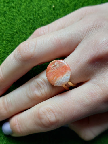 Orange marble effect statement ring | Dúil Jewellery - Dúil