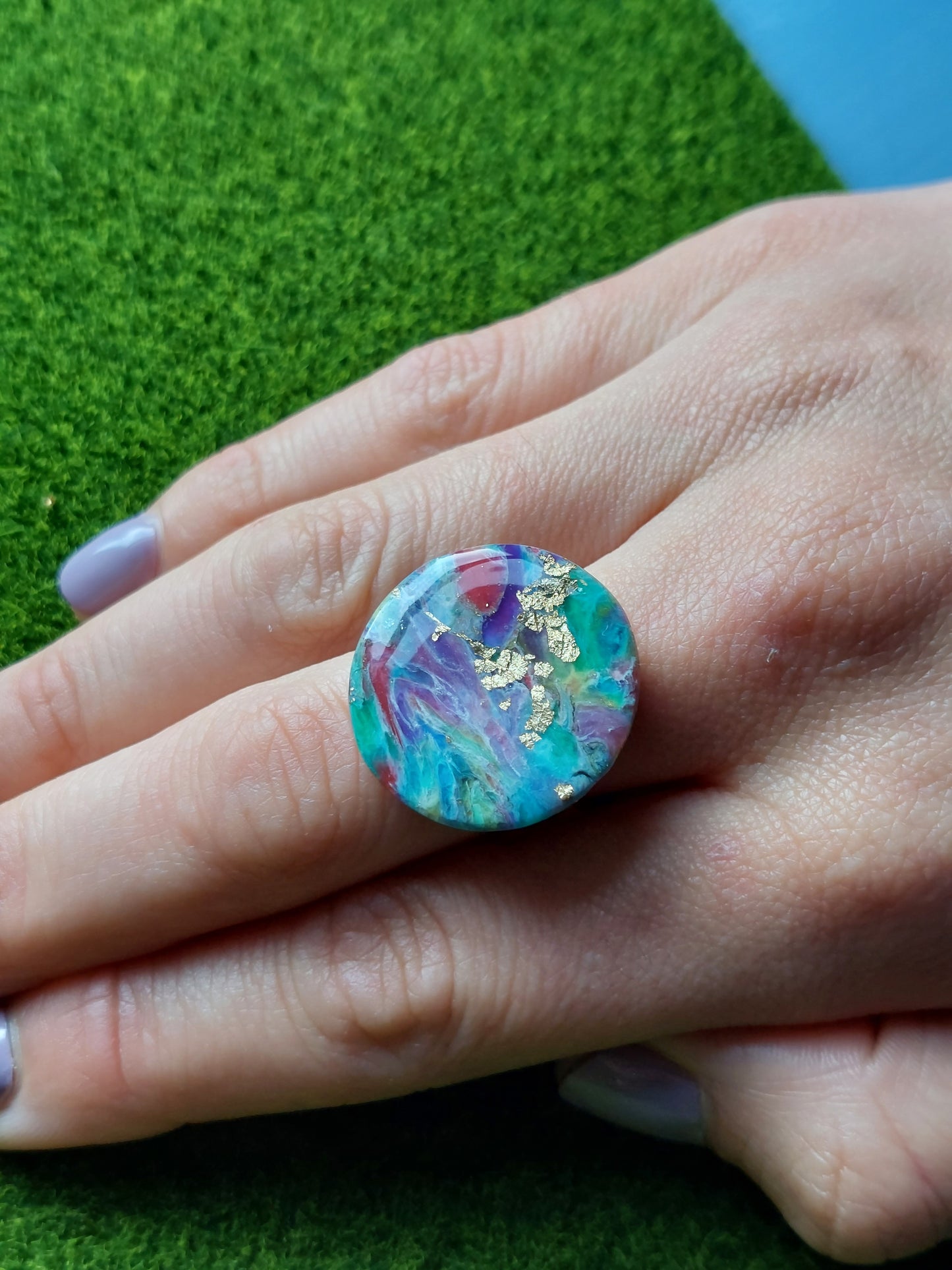 1 Colour burst adjustable statement ring | Dúil Jewellery - Dúil