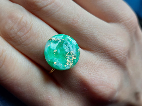 Dúil Adjustable green & gold statement ring | Dúil Jewellery | Dúil - Dúil