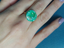 Load image into Gallery viewer, Dúil Adjustable green &amp; gold statement ring | Dúil Jewellery | Dúil - Dúil
