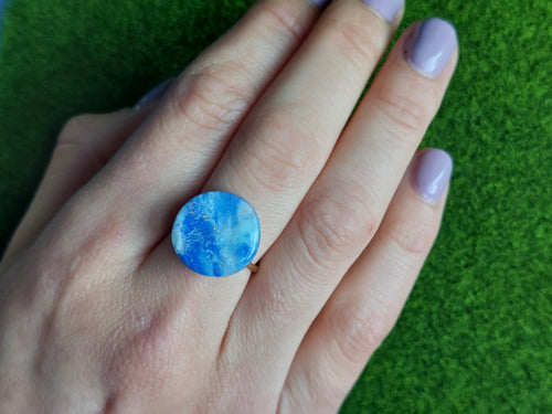 Dúil Blue marble effect statement ring | Dúil Jewellery |Dúil - Dúil
