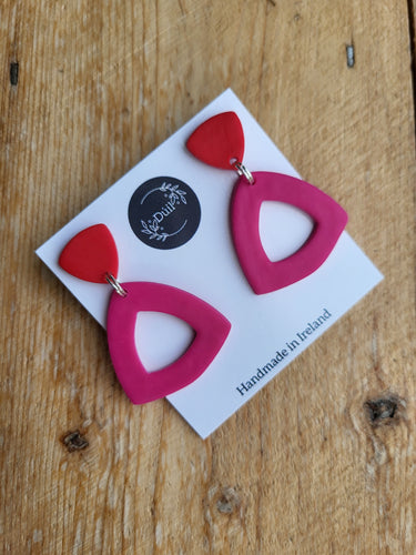 Dúil Orla Pink & Red Dangles - Dúil